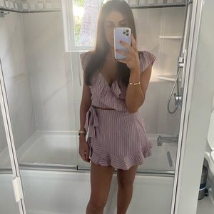 Angela Wrap Tie Romper from Revolve